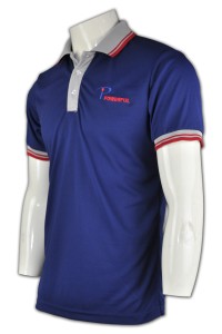 P420 polo訂做 度身訂做polo恤 撞色胸筒 團體制服polo衫     寶藍色  撞色領灰色